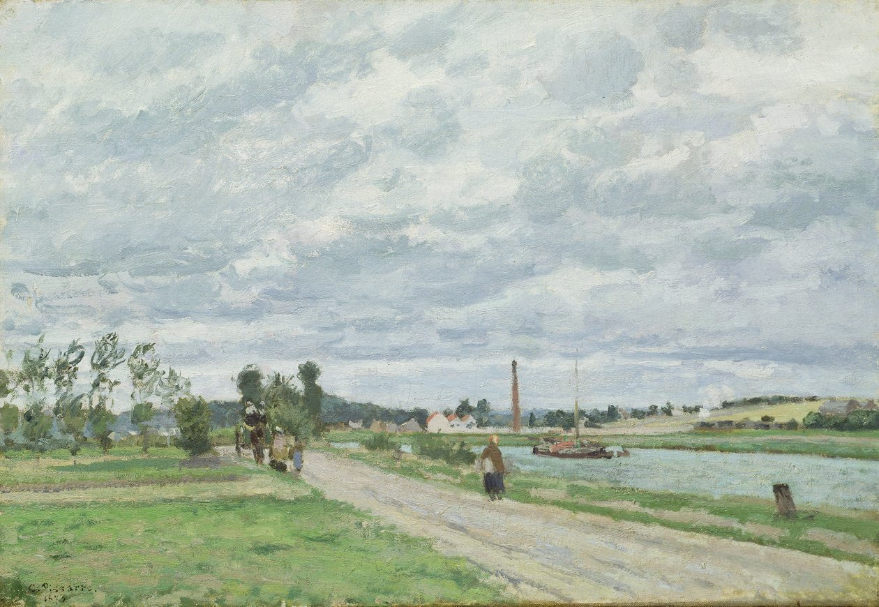 Os Bancos do Oise perto de Pontoise de Camille Pissarro