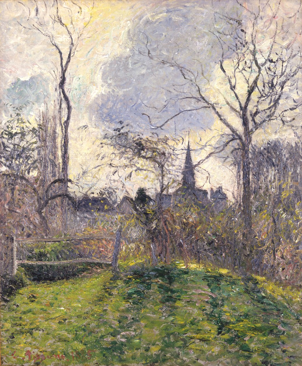 O campanário de Bazincourt de Camille Pissarro