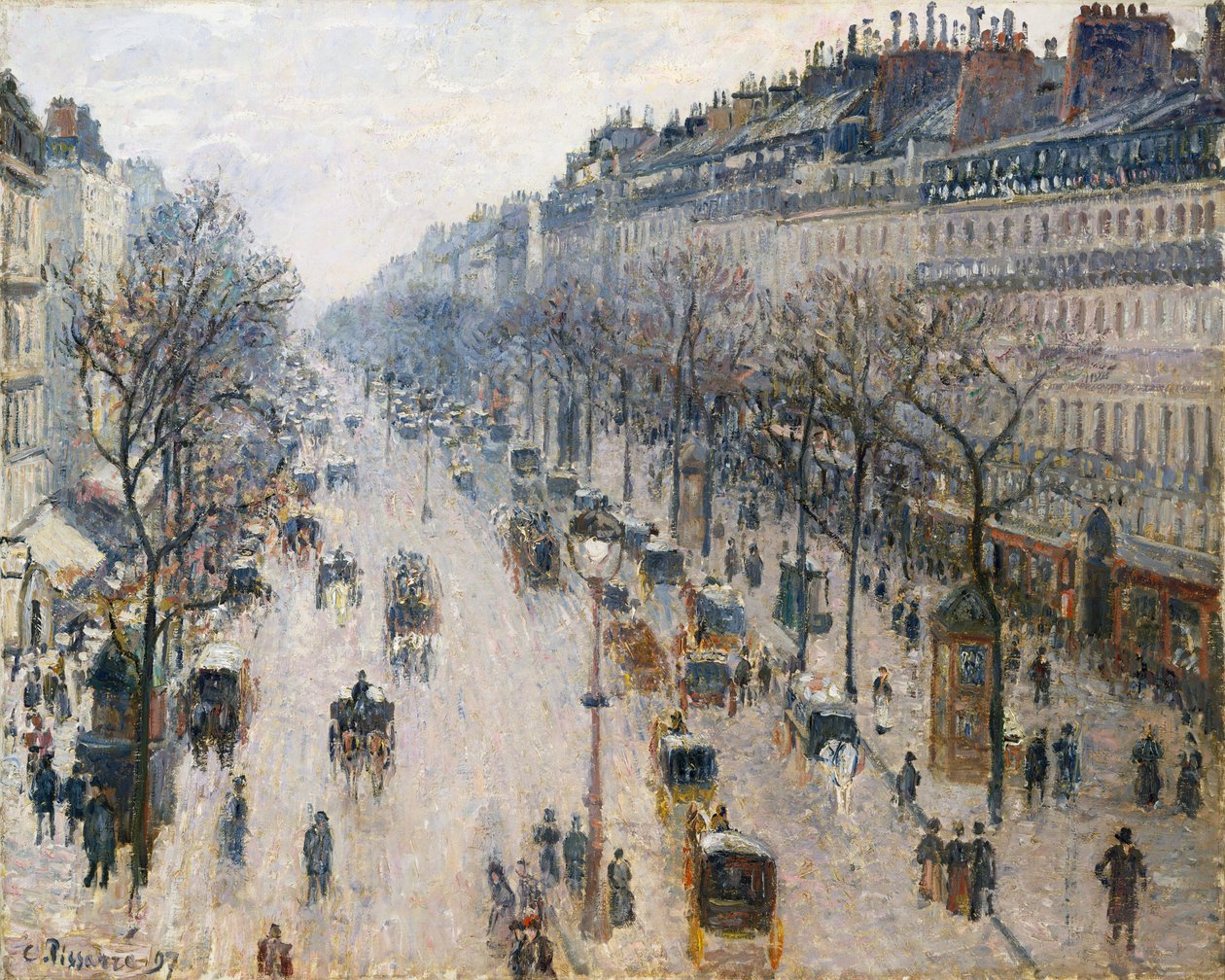 O Boulevard Montmartre em uma manhã de inverno, 1897. de Camille Jacob Pissarro