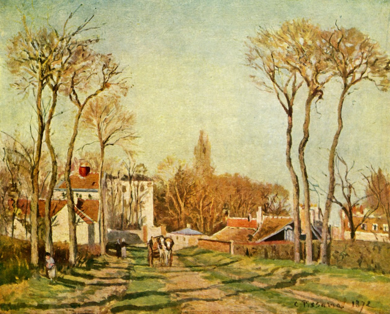 A entrada para uma vila, 1872, 1939. de Camille Jacob Pissarro