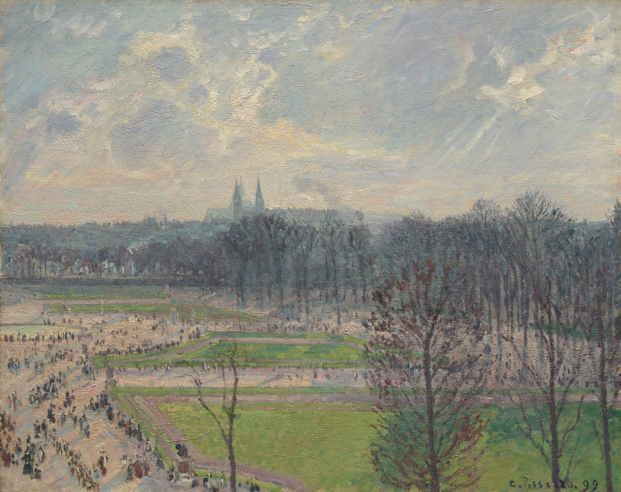 O Jardim das Tulherias em uma tarde de inverno, 1899. de Camille Jacob Pissarro