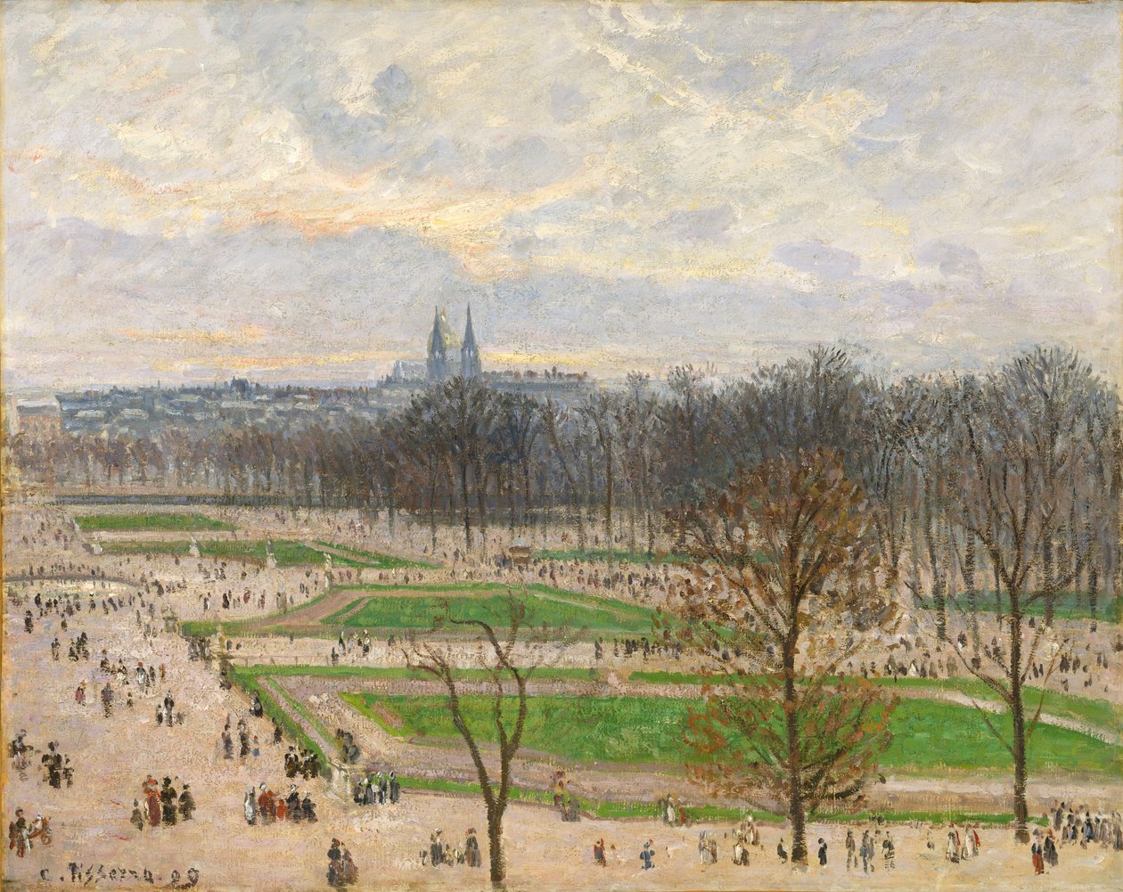 O Jardim das Tulherias em uma tarde de inverno, 1899. de Camille Jacob Pissarro