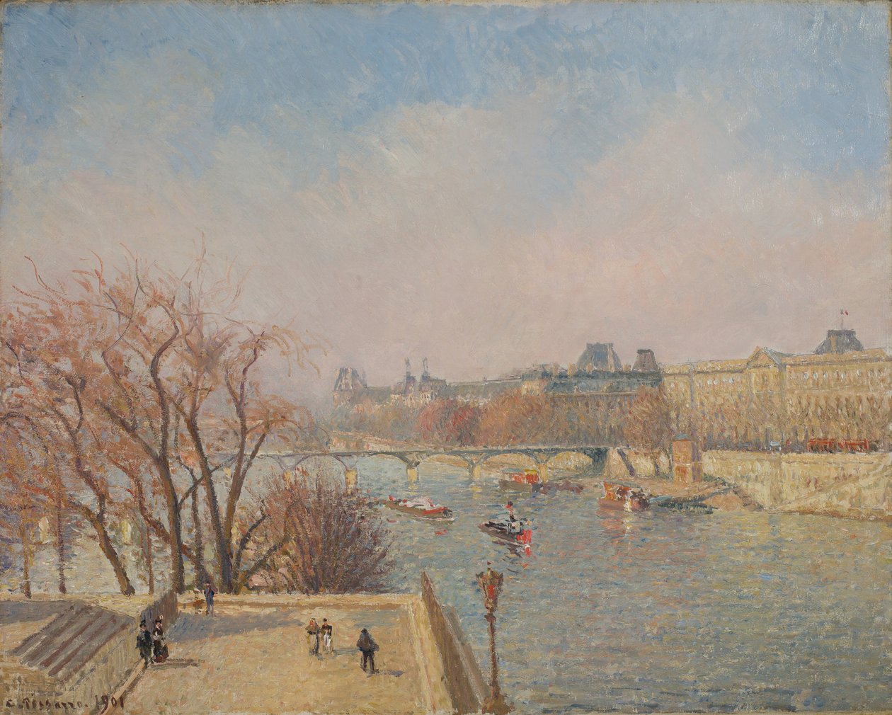 O Louvre, Manhã, Luz do Sol de Camille Pissarro
