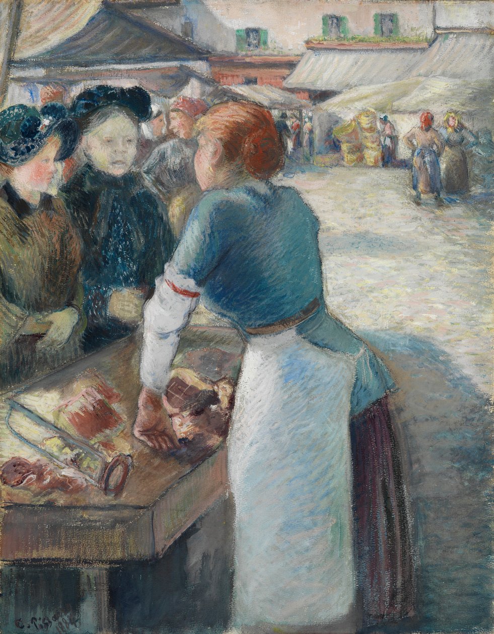 A banca do mercado de Camille Pissarro