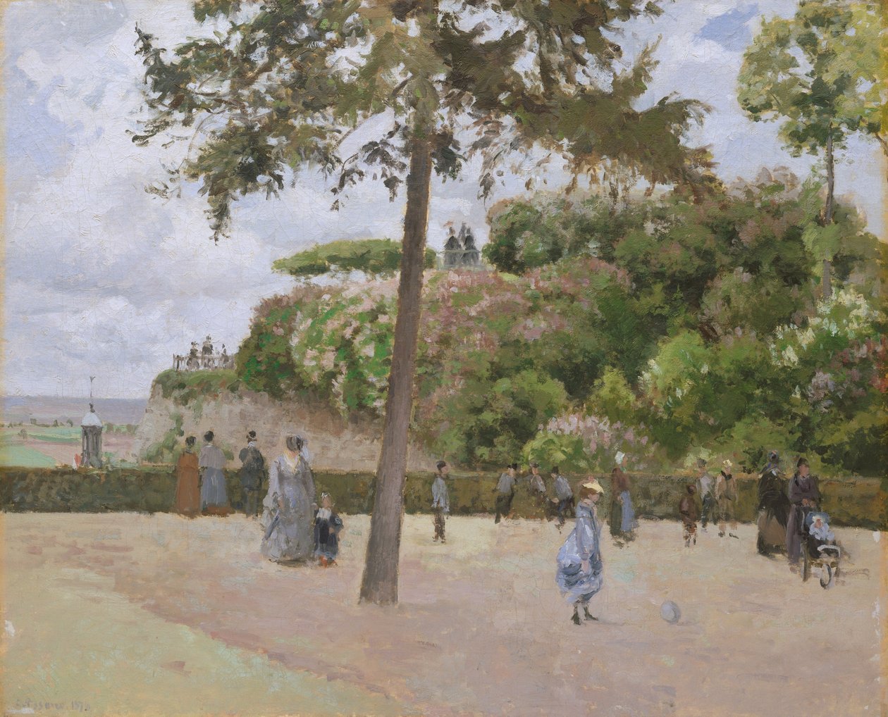 O jardim público em Pontoise, 1874. de Camille Jacob Pissarro
