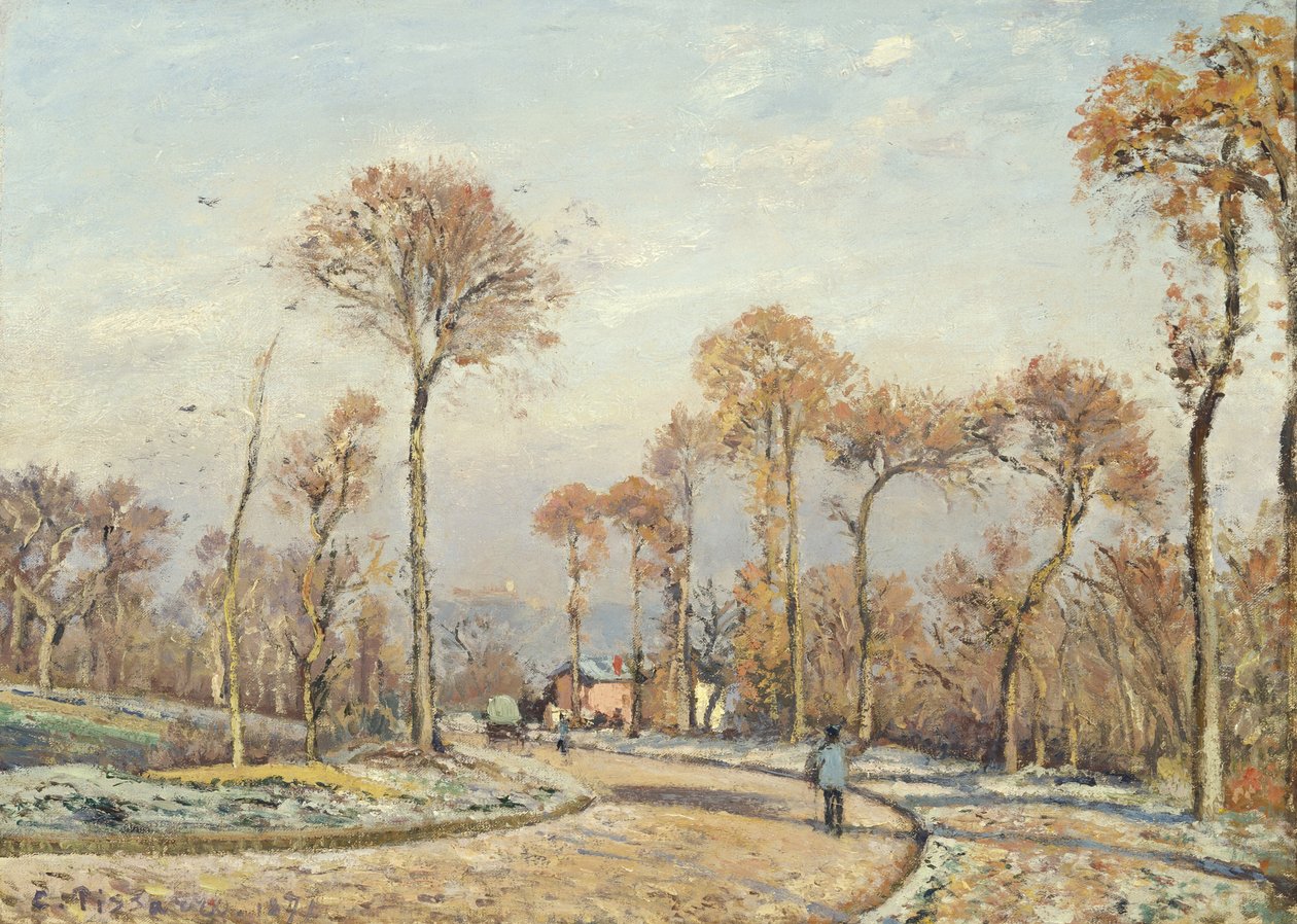 The Road to Versailles, Louveciennes: Morning Frost de Camille Jacob Pissarro