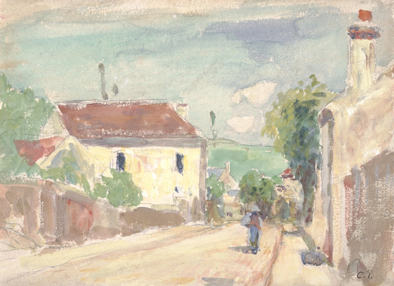 Rue de l&39;Hermitage, Pontoise de Camille Jacob Pissarro