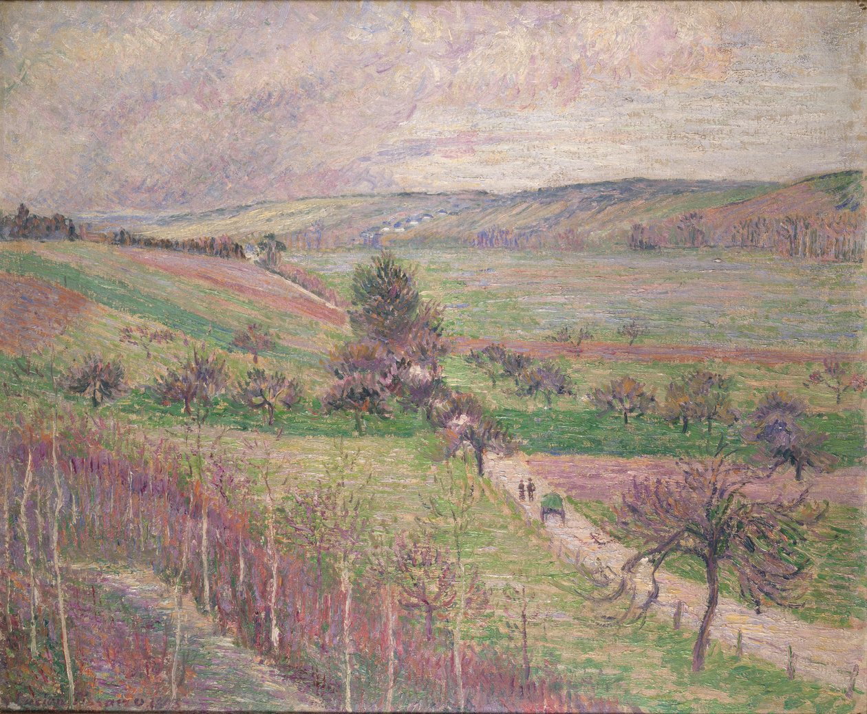 A estrada Thierceville, início da primavera, 1893 de Camille Pissarro