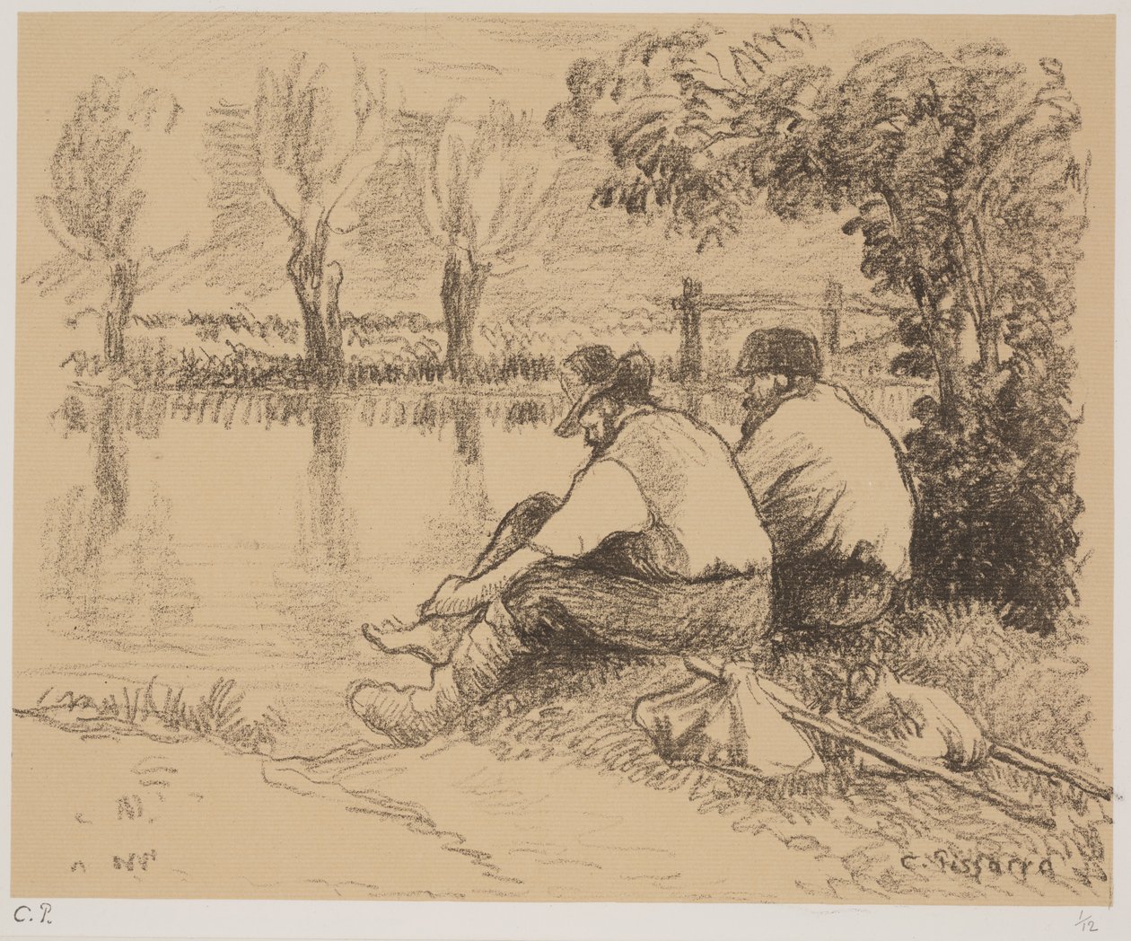 The Tramps, c.1894 (lito) de Camille Jacob Pissarro