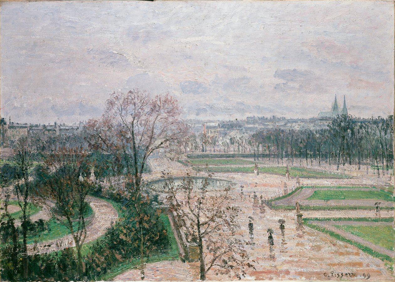 The Tuileries Gardens, Rainy Weather, 1899 de Camille Pissarro