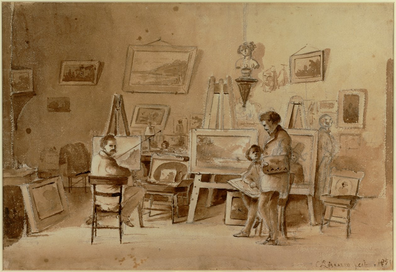 O atelier do artista, Caracas, Venezuela Esboço ... de Camille Pissarro