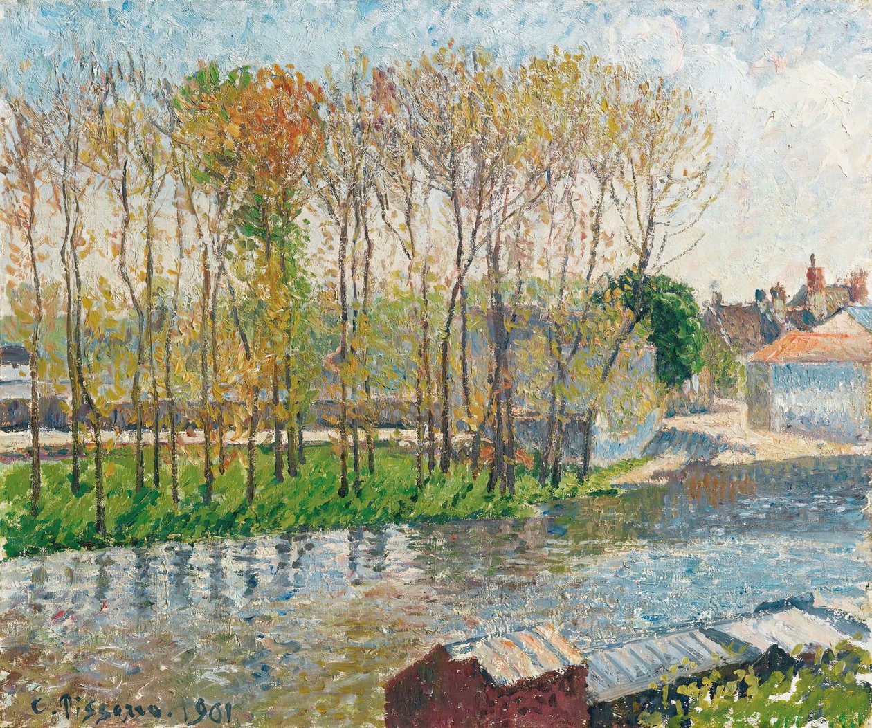 A fronteira do Loing em Moret de Camille Pissarro