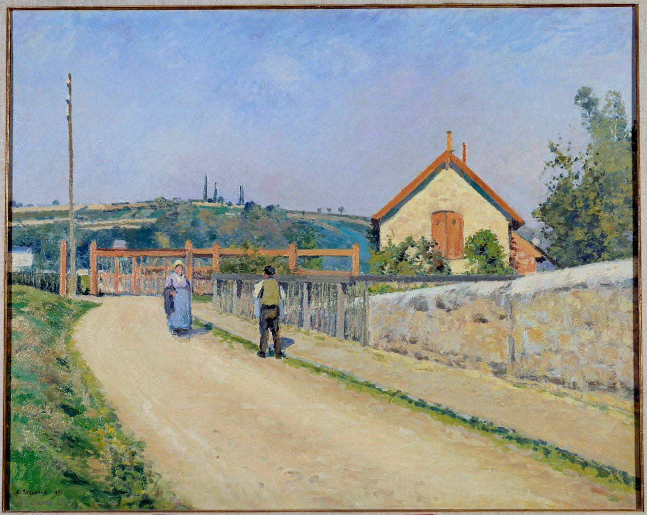 A barreira ferroviária no Patis, perto da Pintura Pontoise de Camille Pissarro (1830-1903) 1873 Washington. Coleção Phillips de Camille Jacob Pissarro