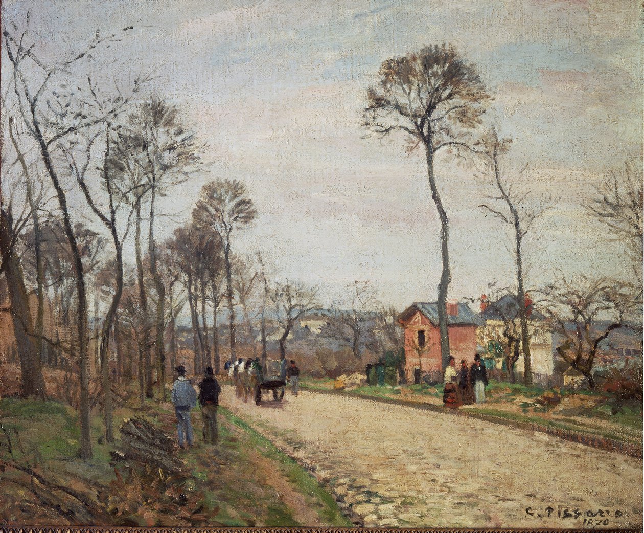 A estrada para Louveciennes - 1870. Óleo sobre tela de Camille Jacob Pissarro