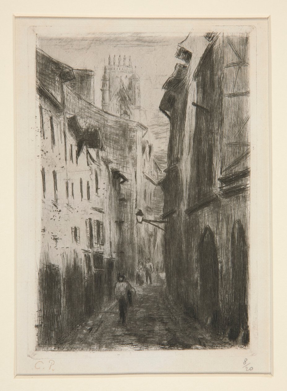 Uma rua ? Rouen (Rue des Arpents) [Uma rua em Rouen (Rue des Arpents)] de Camille Pissarro
