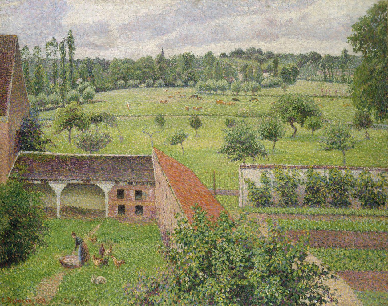 Ver através de uma janela, Eragny de Camille Jacob Pissarro