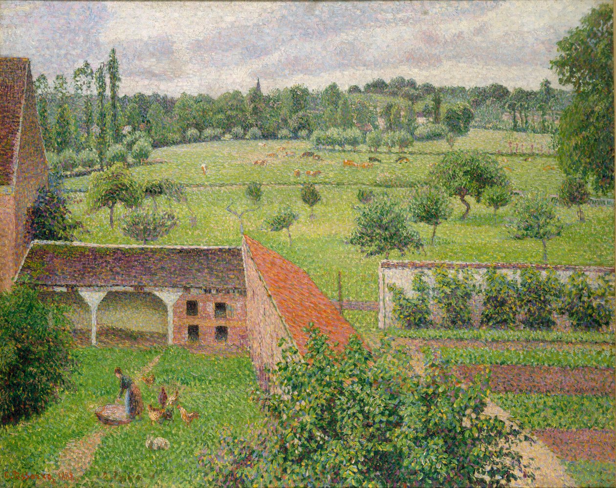 Vista da minha Janela, Eragny-sur-Epte, 1886-1888 de Camille Pissarro