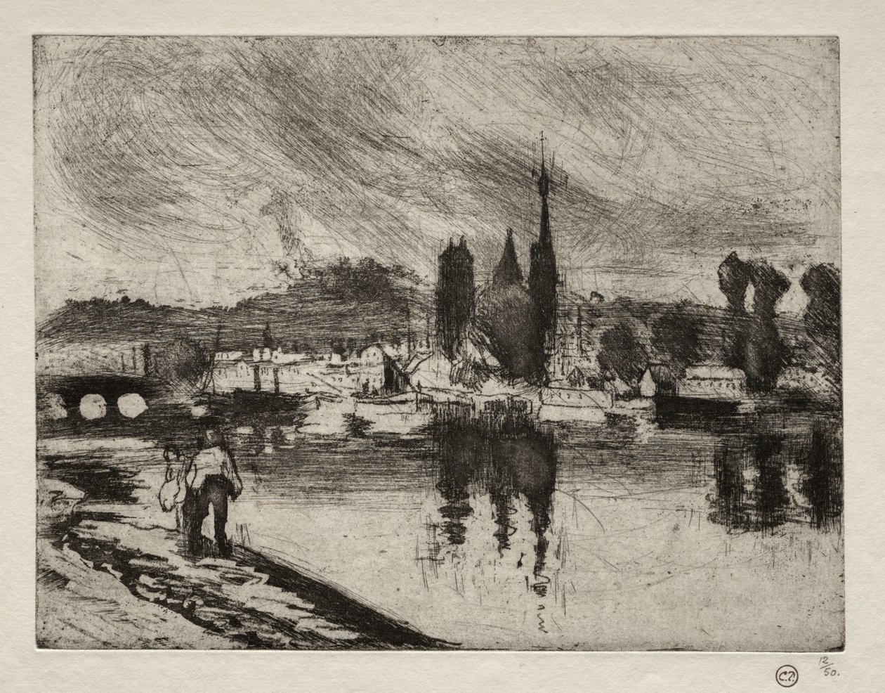 Vista de Rouen de Camille Pissarro