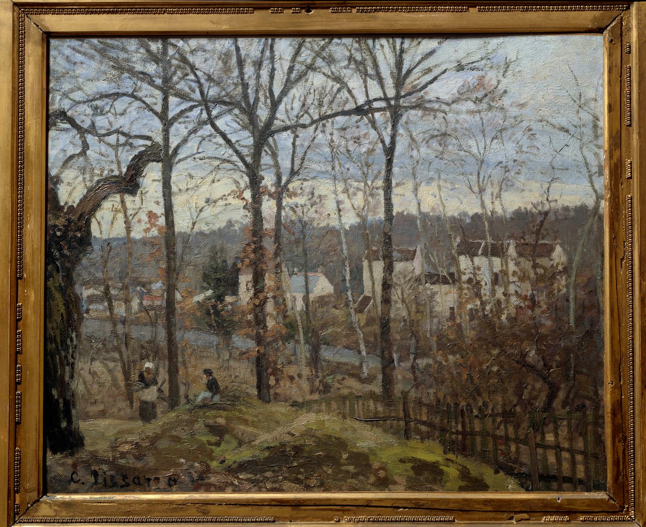 Paisagem de Inverno em Louveciennes. Pintura de Camille Pissarro (1830-1903) de Camille Jacob Pissarro