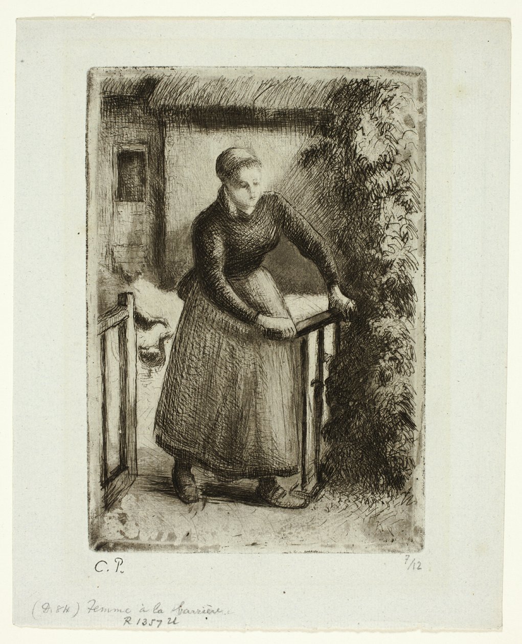 Mulher no portão de Camille Pissarro