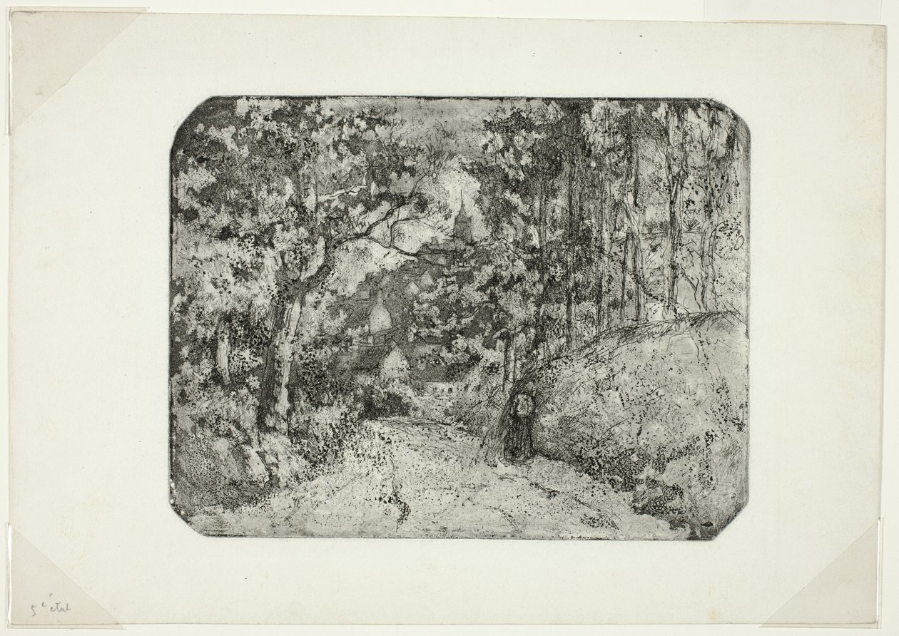 Pista arborizada em Pontoise de Camille Pissarro