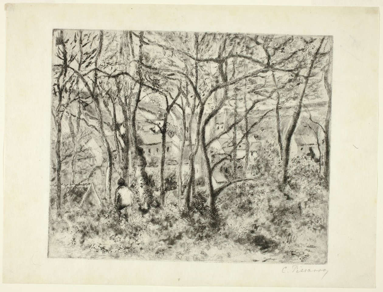 Florestas no Hermitage de Camille Pissarro