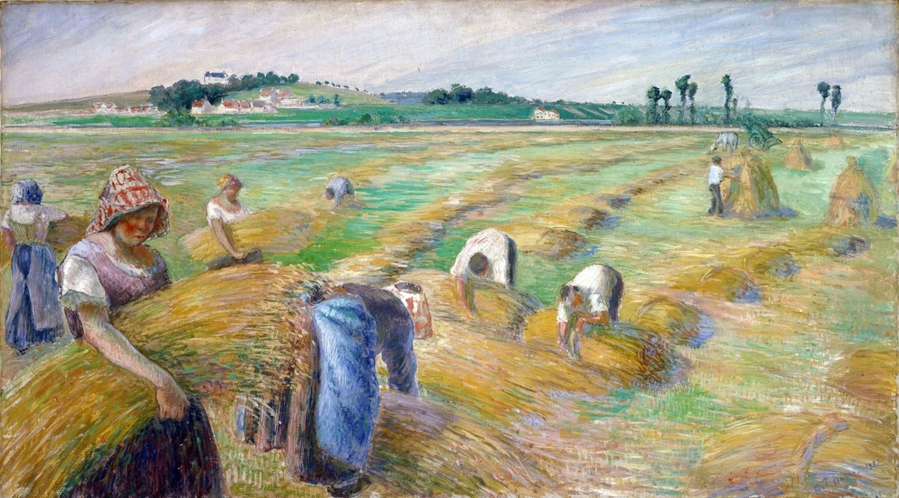 "les moissons" Peinture de Camille Pissarro (1830-1903) Dim 70,3x126 cm 1882 Museu Nacional de Arte Ocidental, Tóquio de Camille Pissarro