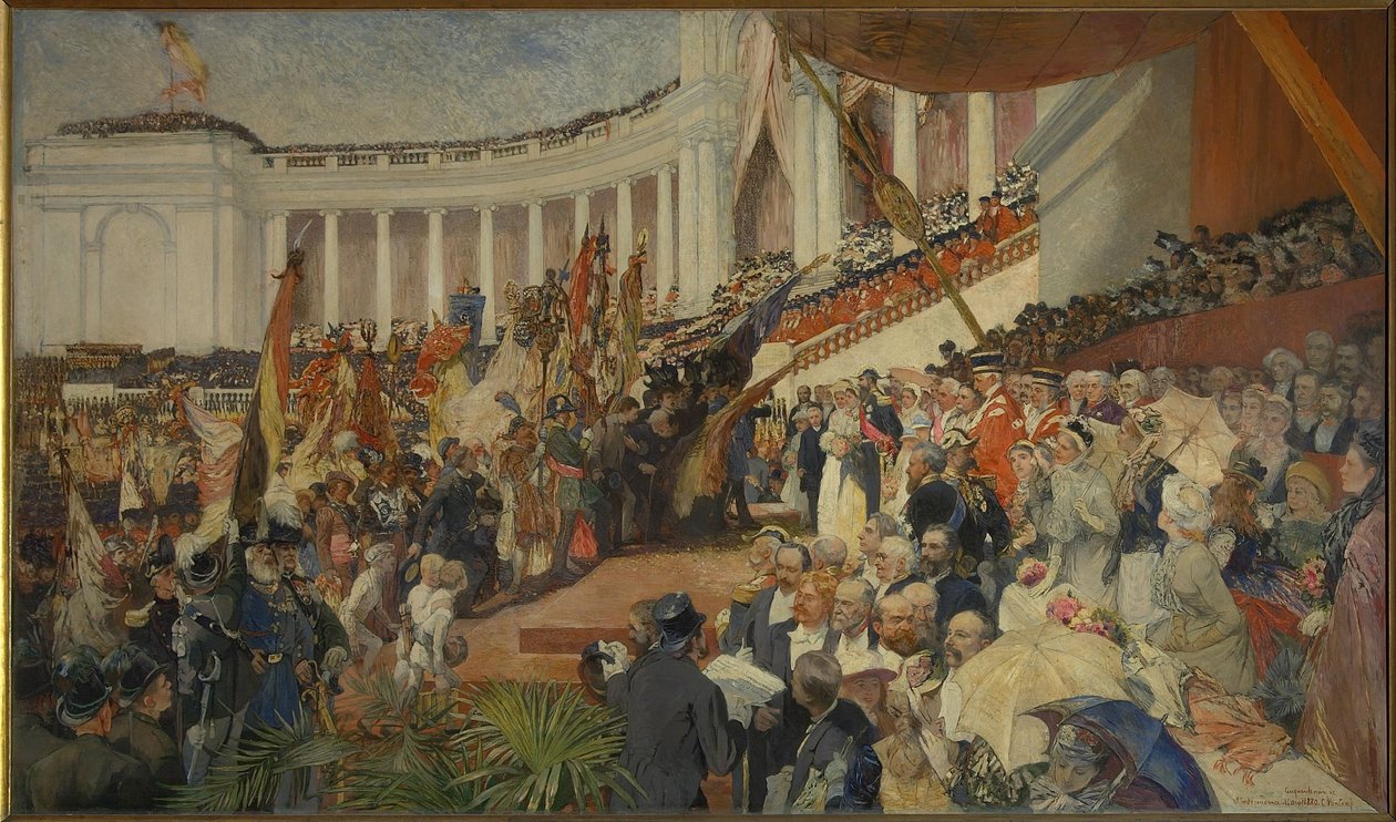 A celebração patriótica do quinquagésimo aniversário da independência da Bélgica de Camille Van Camp