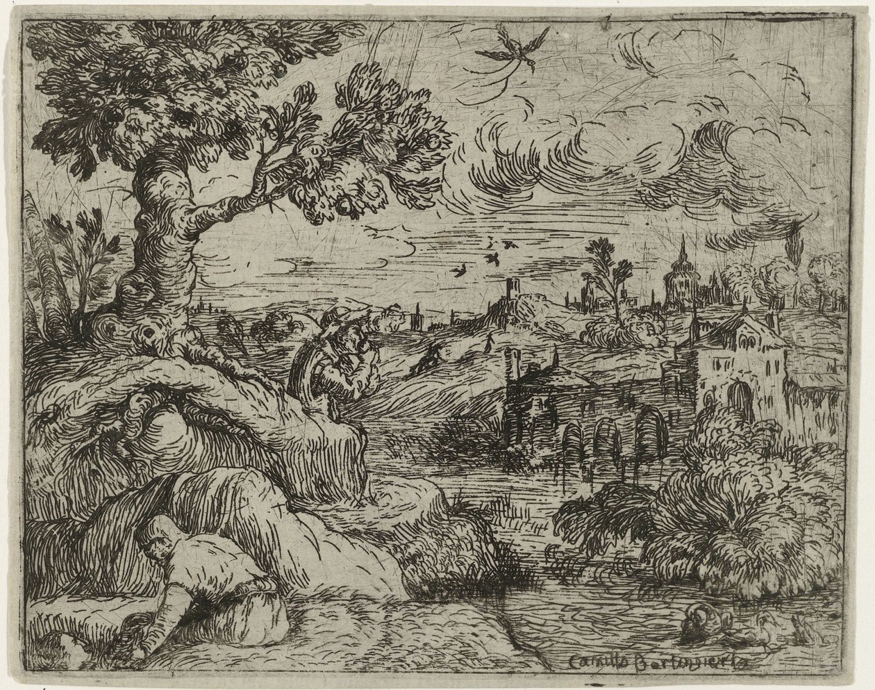 Paisagem com céu nublado de Camillo Berlinghieri