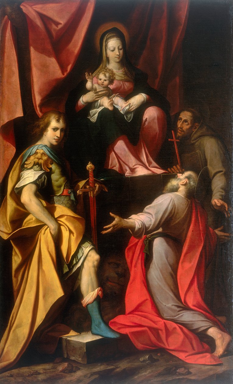 Madonna com Criança e Santos Vitale e Jerome, obra de Camillo Procaccini, conservada na Galleria Estense em Modena de Camillo Procaccini