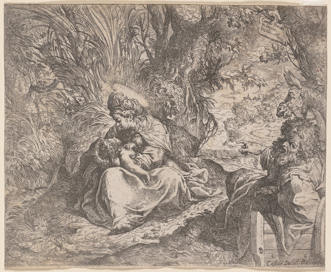 O resto na fuga para o Egito, 1587-1590. de Camillo Procaccini