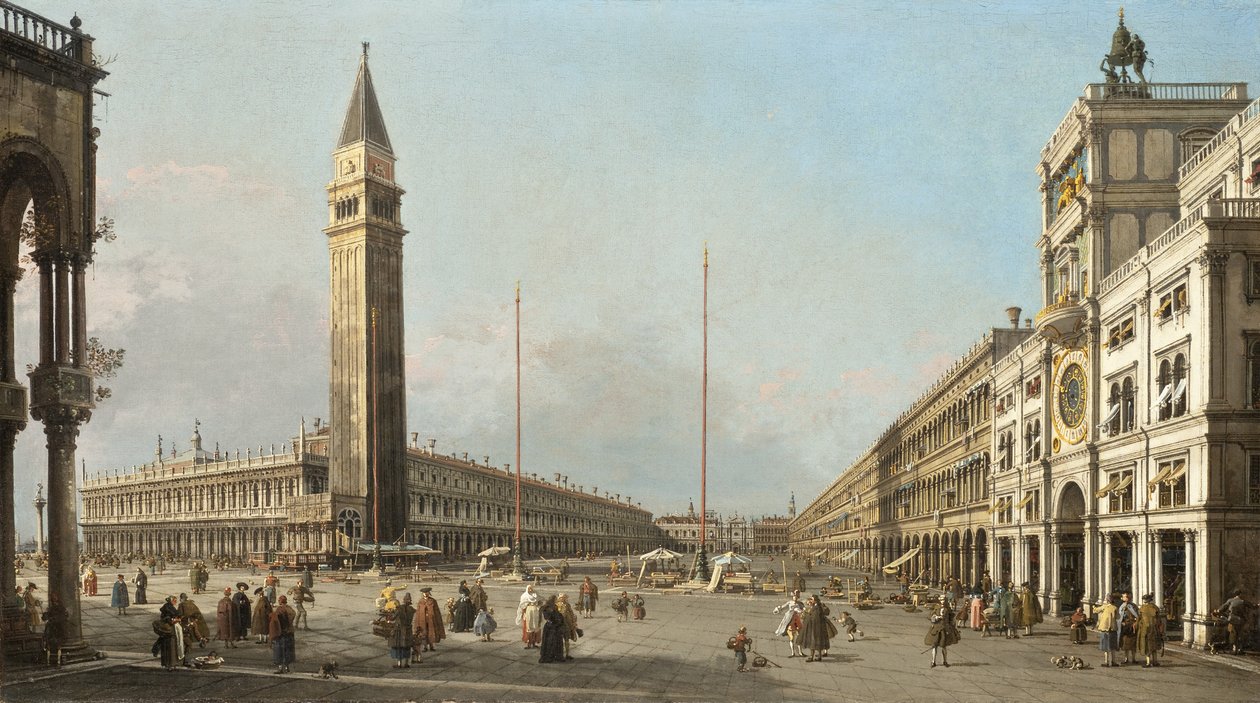 Piazza San Marco Olhando para o sul e oeste, 1763 de Giovanni Antonio Canal
