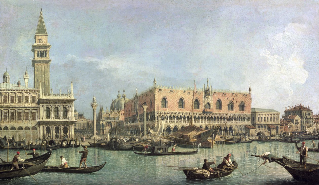 O cais e a Piazzetta San Marco, Veneza de Giovanni Antonio Canal