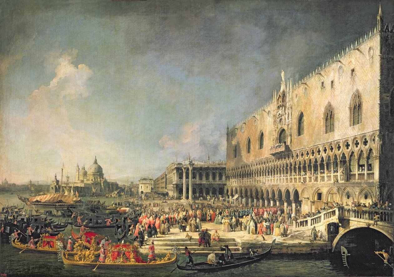 A recepção do embaixador francês em Veneza, c.1740 de Giovanni Antonio Canal