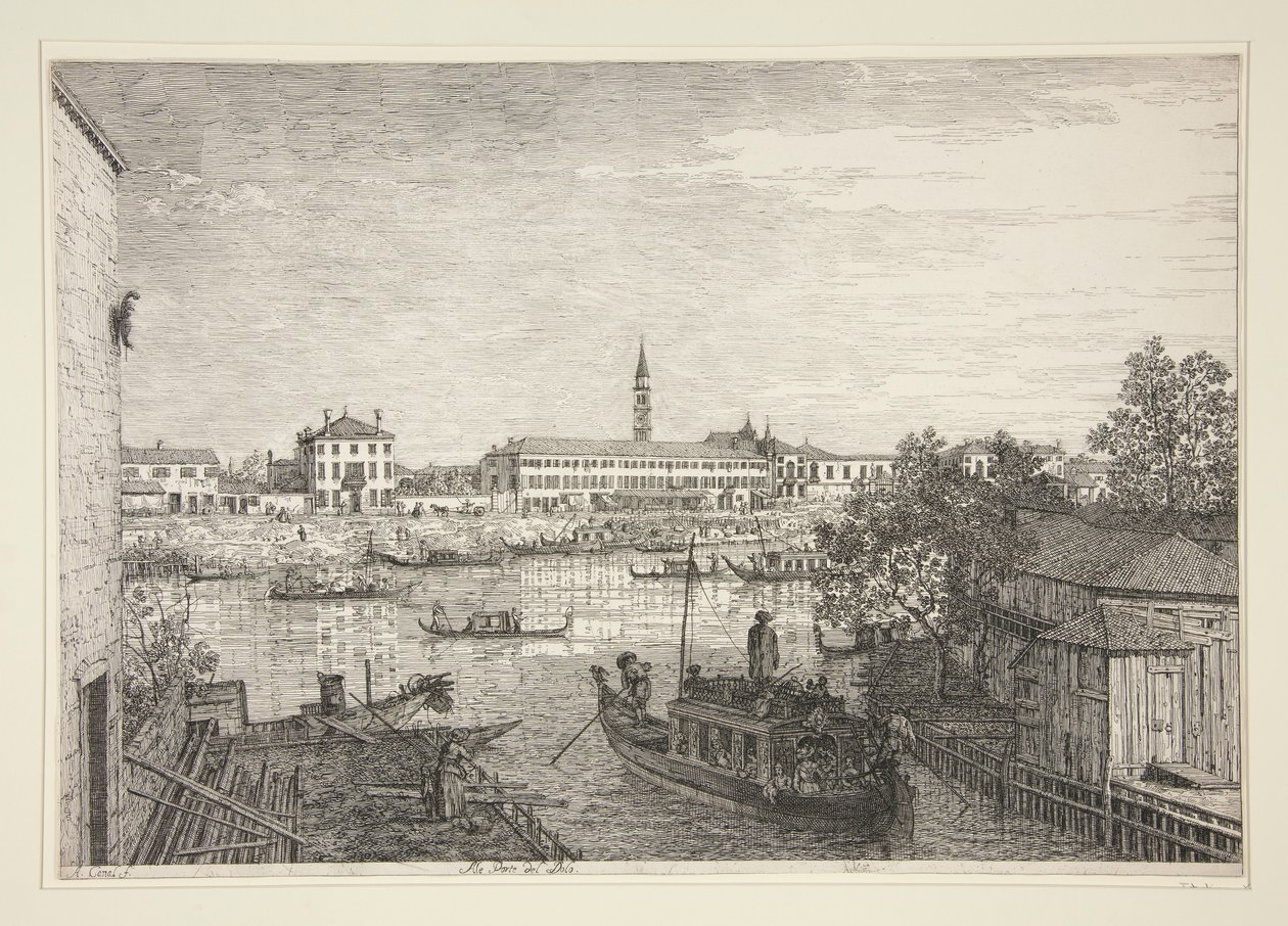 Ale Porte del Dolo (Nas fechaduras de Dolo), da série Vedute (Vistas) de Canaletto (Giovanni Antonio Canal)