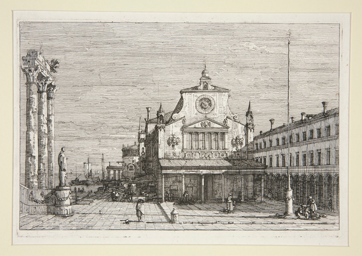 Vista imaginária de S. Giacomo Di Rialto, da série Vedute (Vistas) de Canaletto (Giovanni Antonio Canal)