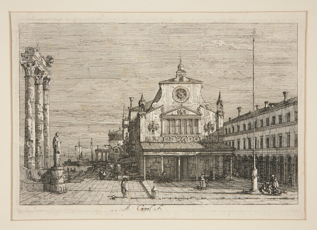 Vista Imaginária de S. Giacomo di Rialto, da série Vedute (Vistas) de Canaletto (Giovanni Antonio Canal)