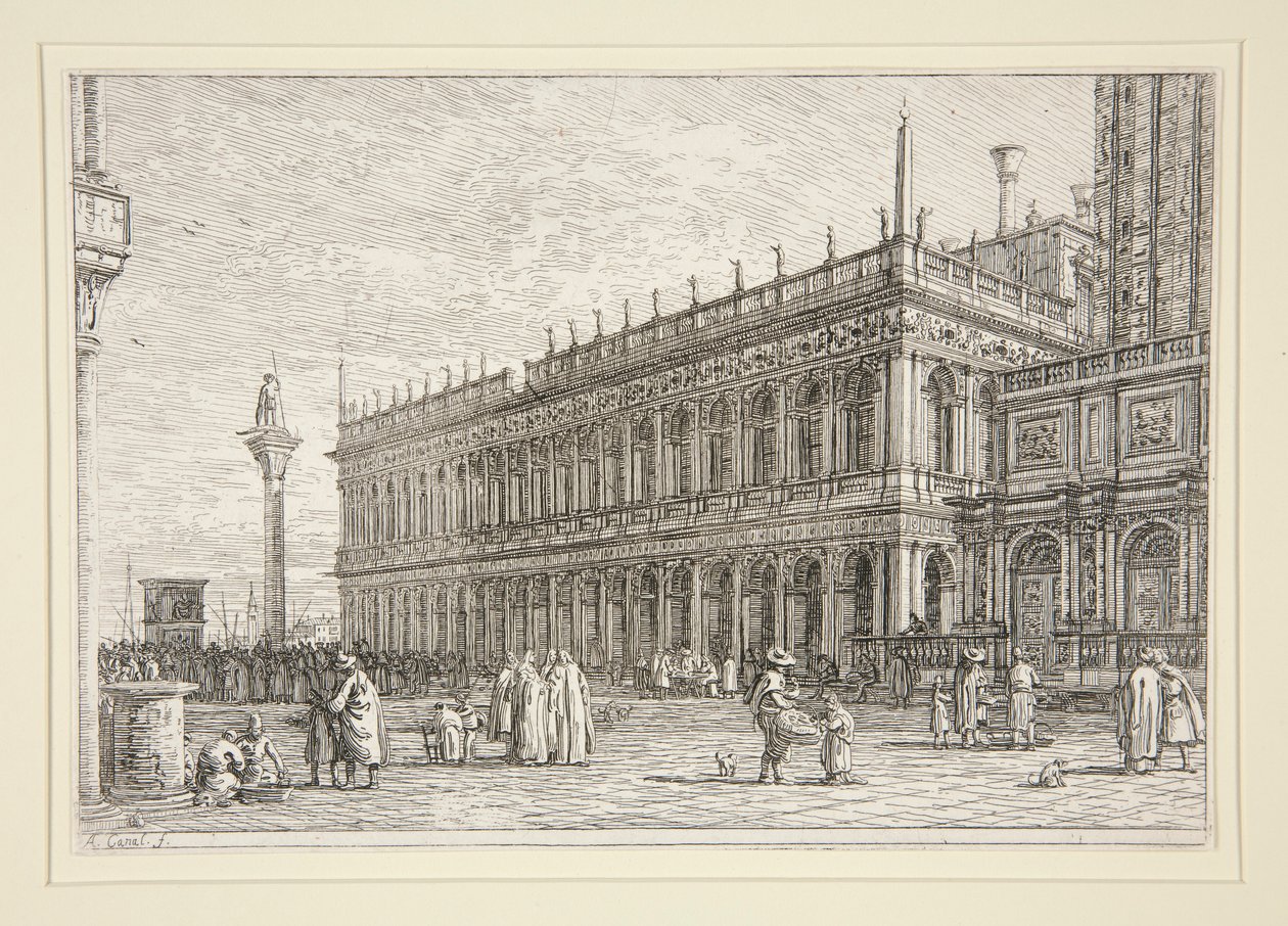 A livraria. V., da série Vedute (Vistas) de Canaletto (Giovanni Antonio Canal)