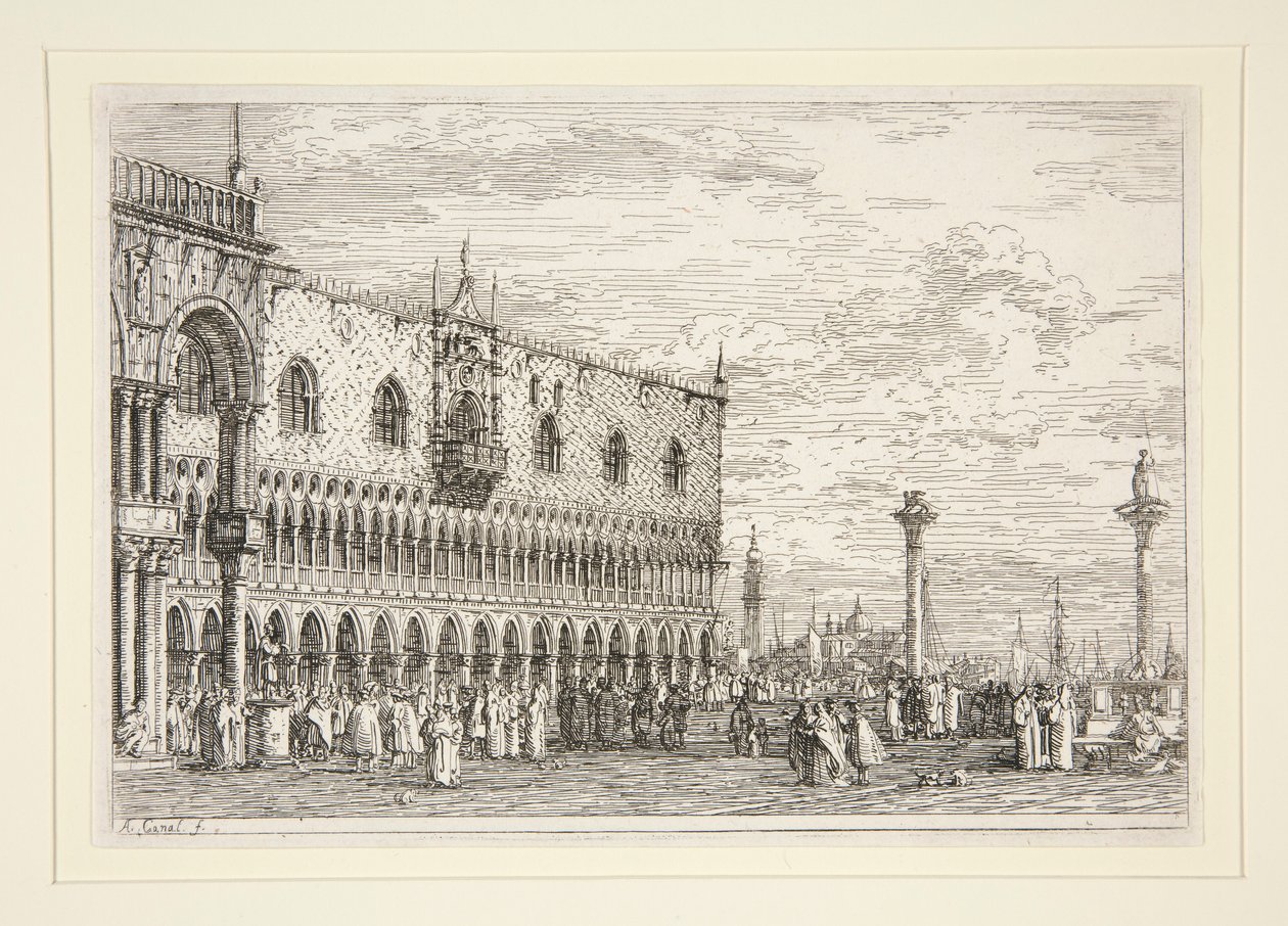 La Piera del Bando, V., da série Vedute (Vistas) de Canaletto (Giovanni Antonio Canal)