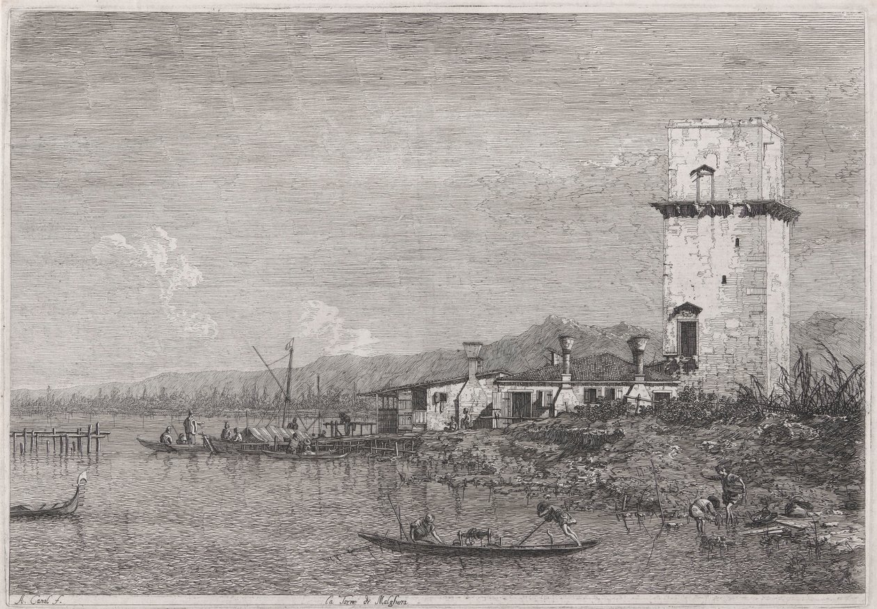 A Torre de Malghera, da série Vedute (Vistas) de Canaletto (Giovanni Antonio Canal)
