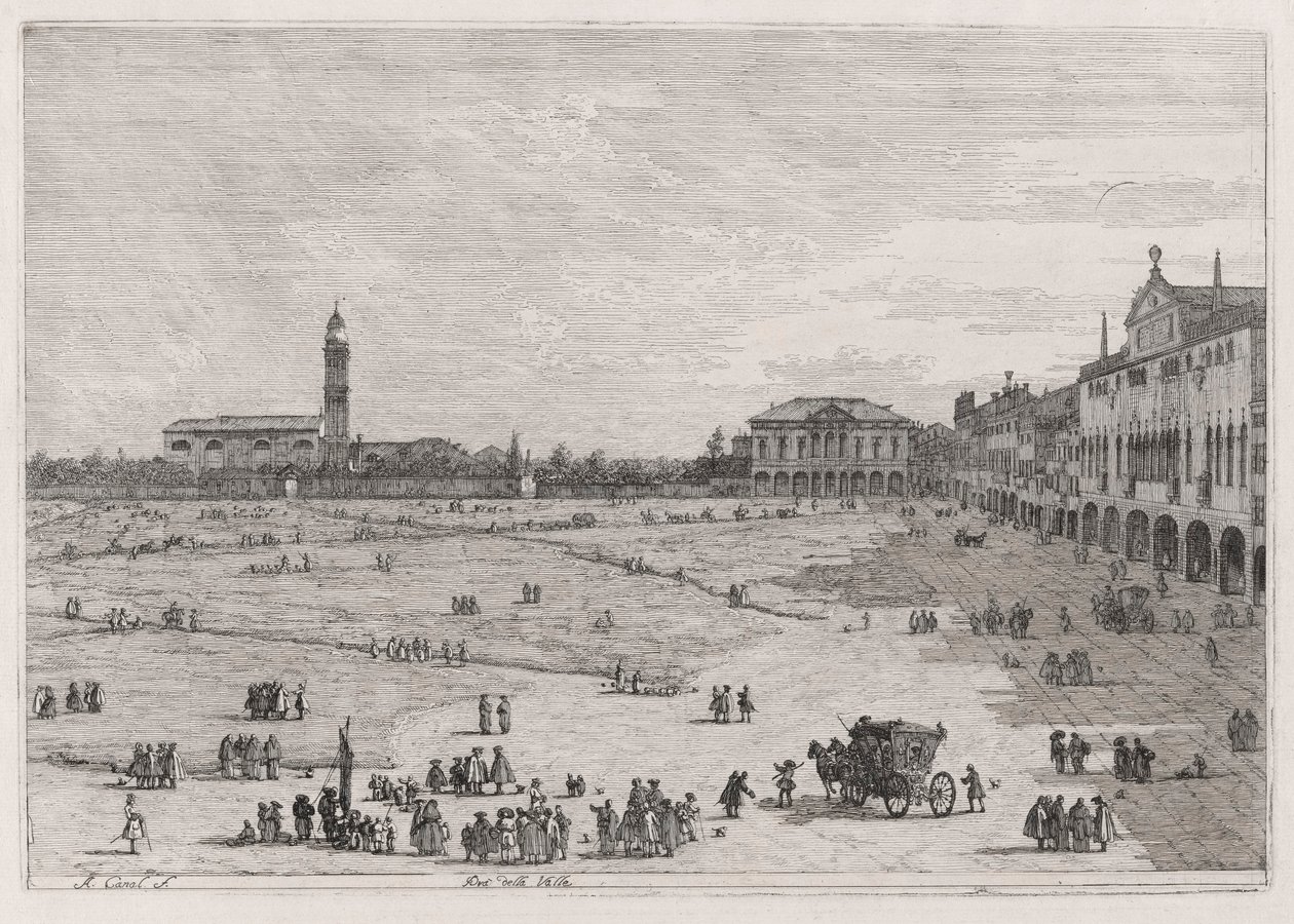 Pr? della Valle (Prato della Vale), da série Vedute (Vistas) de Canaletto (Giovanni Antonio Canal)
