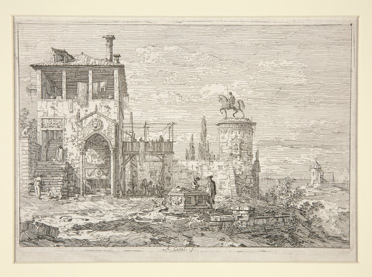 O Monumento Equestre, da série Vedute (Vistas) de Canaletto (Giovanni Antonio Canal)