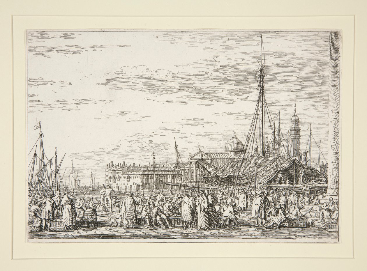 O Mercado no Molo, da série Vedute (Vistas) de Canaletto (Giovanni Antonio Canal)