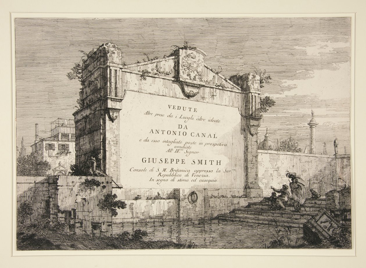 Placa de título, da série Vedute (Vistas) de Canaletto (Giovanni Antonio Canal)