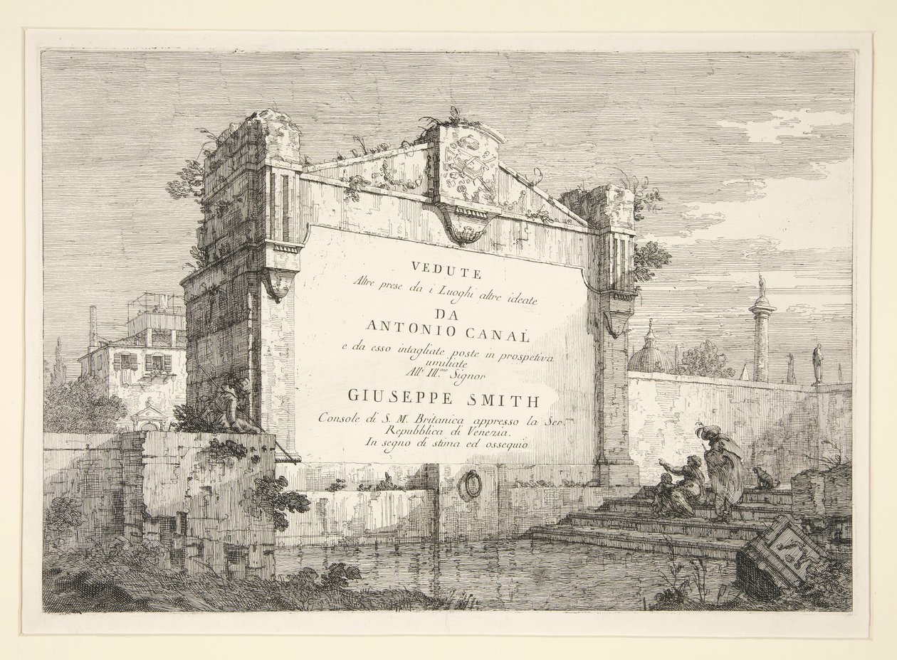 Placa de título, da série Vedute (Vistas) de Canaletto (Giovanni Antonio Canal)