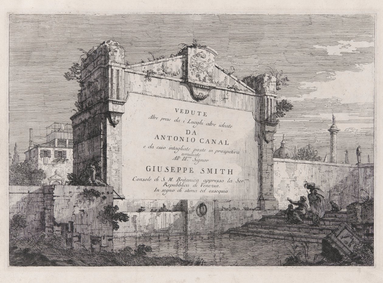 Placa de título, da série Vedute (Vistas) de Canaletto (Giovanni Antonio Canal)