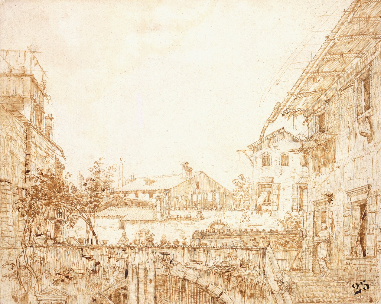 Vista para um terraço em Pádua, de Giovanni Antonio Canal