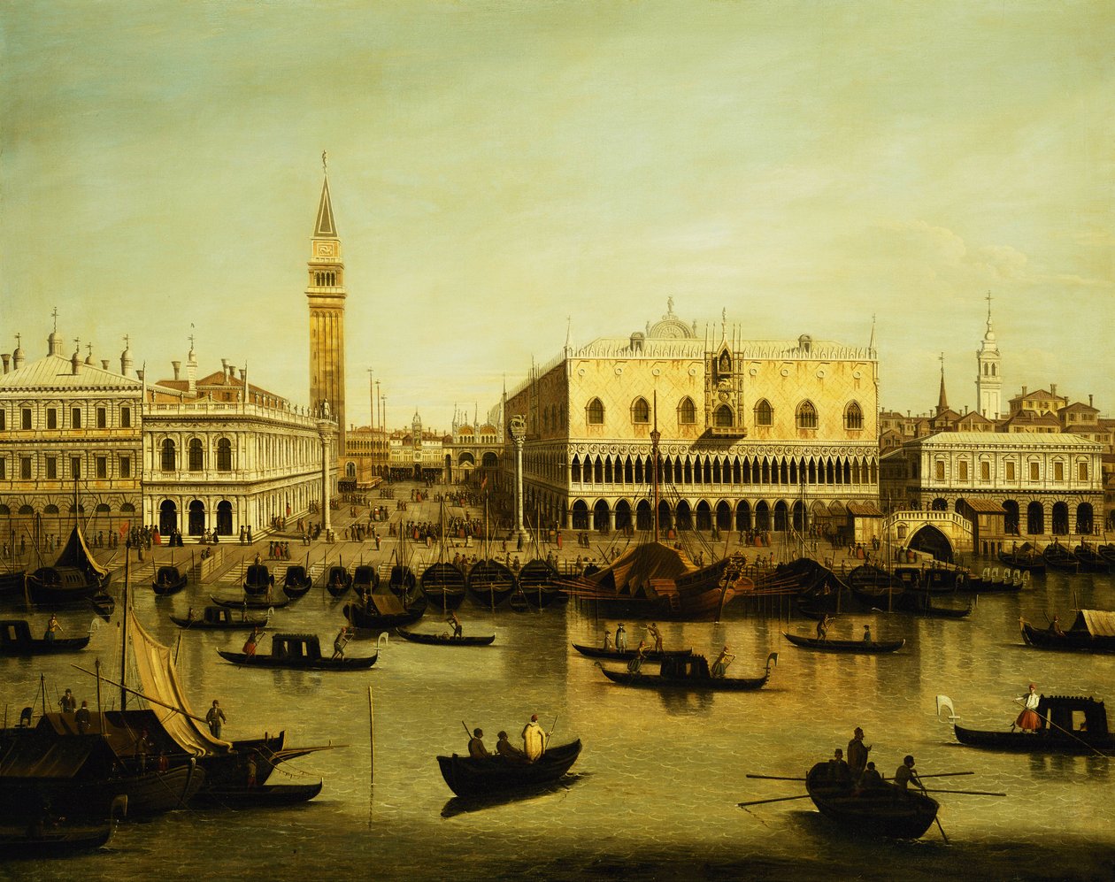 Uma vista do Molo do Bacino di San Marco, Veneza, de Giovanni Antonio Canal