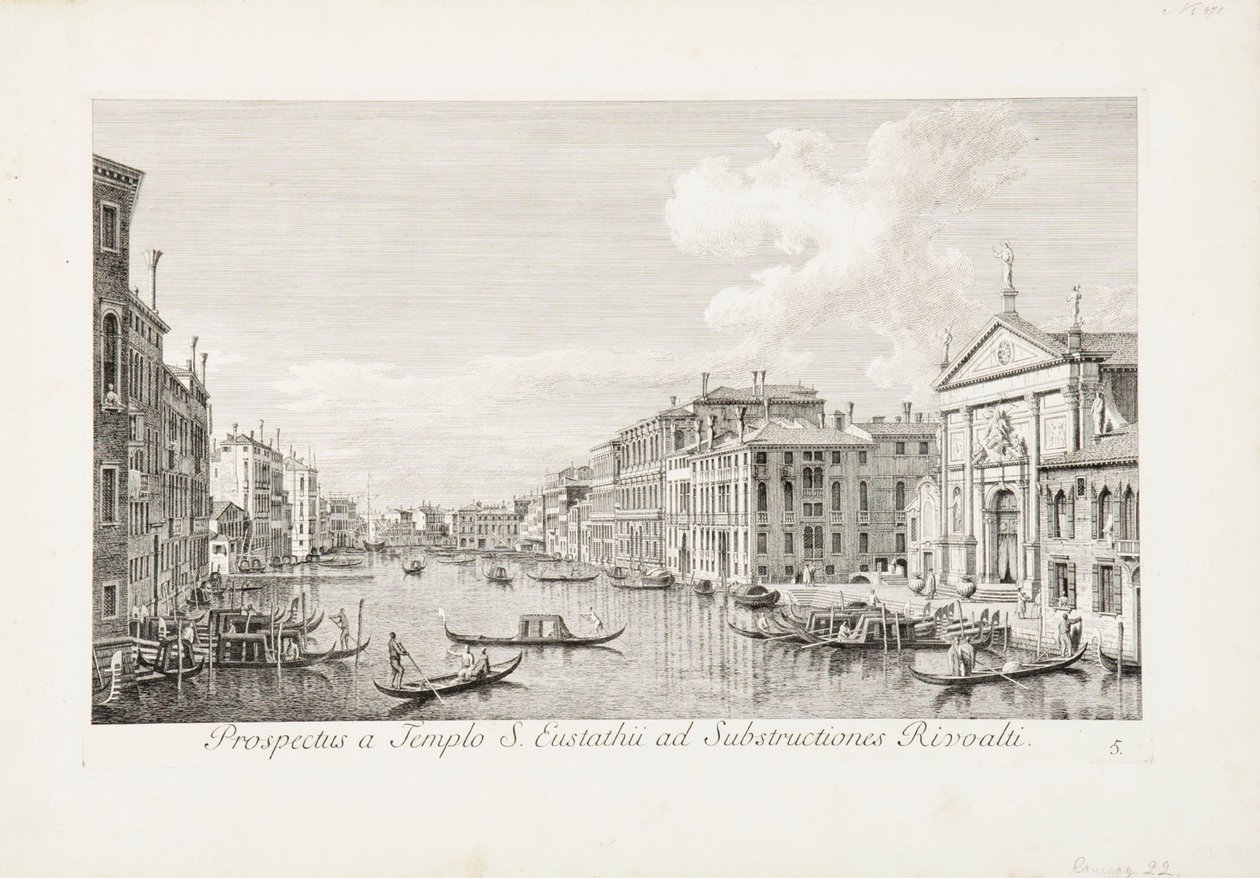 Uma vista de São Eustáquio até Rialto de Canaletto