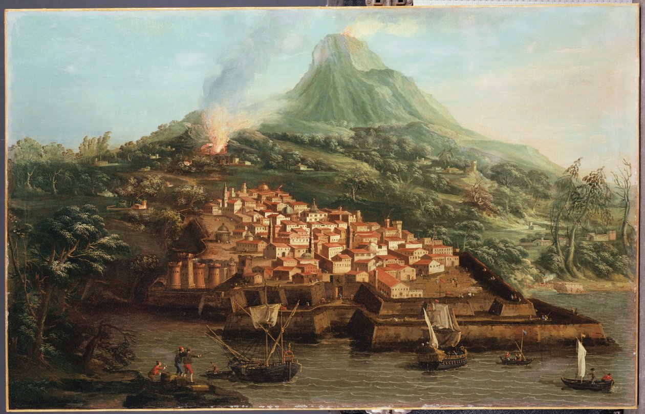 Uma ilha vulcânica com porto e transporte de Giovanni Antonio Canal